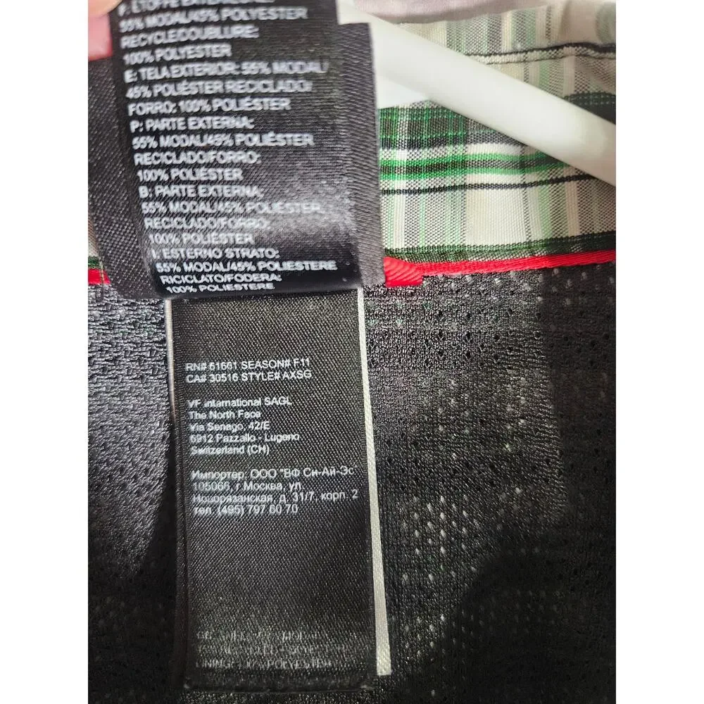 The North Face Men's XL‎ Button Down Shirt Green Black White Plaid